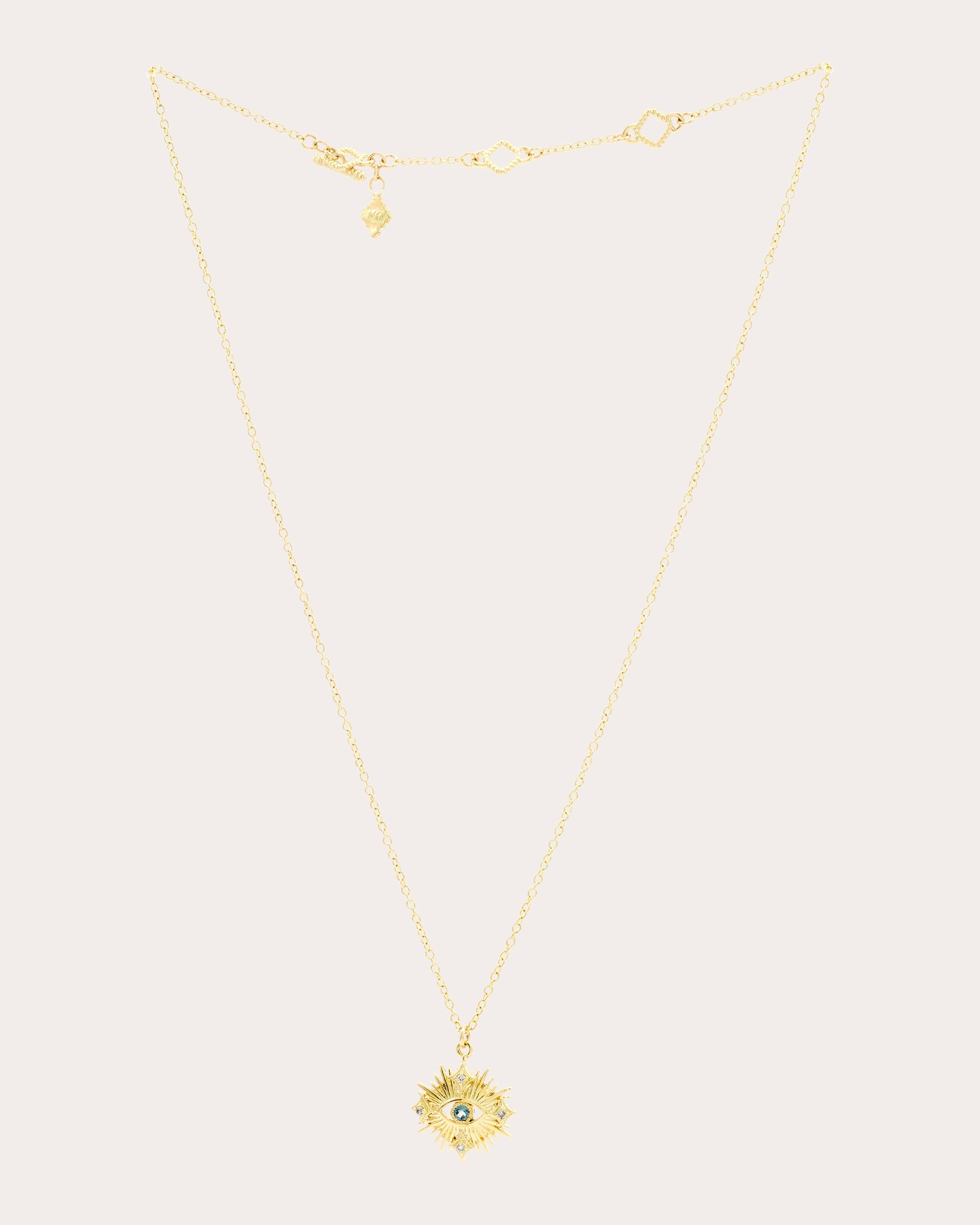 Diamond & Spinel 18k Gold Evil Eye Pendant Necklace