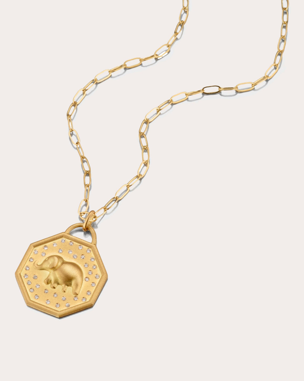 Happy Elephant 18K Gold Diamond Pendant Necklace