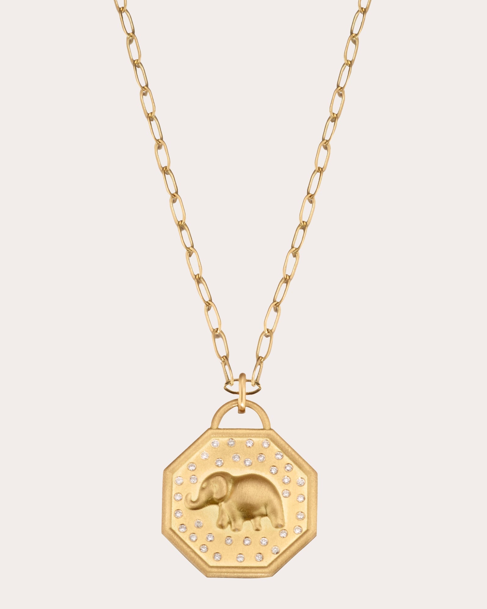 Happy Elephant 18K Gold Diamond Pendant Necklace