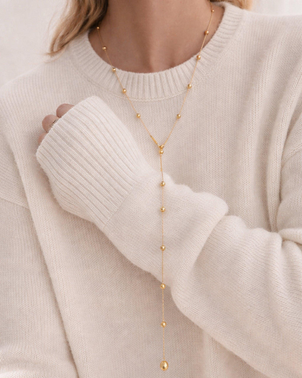 Diamond & 18k Gold Soffio Lariat Necklace