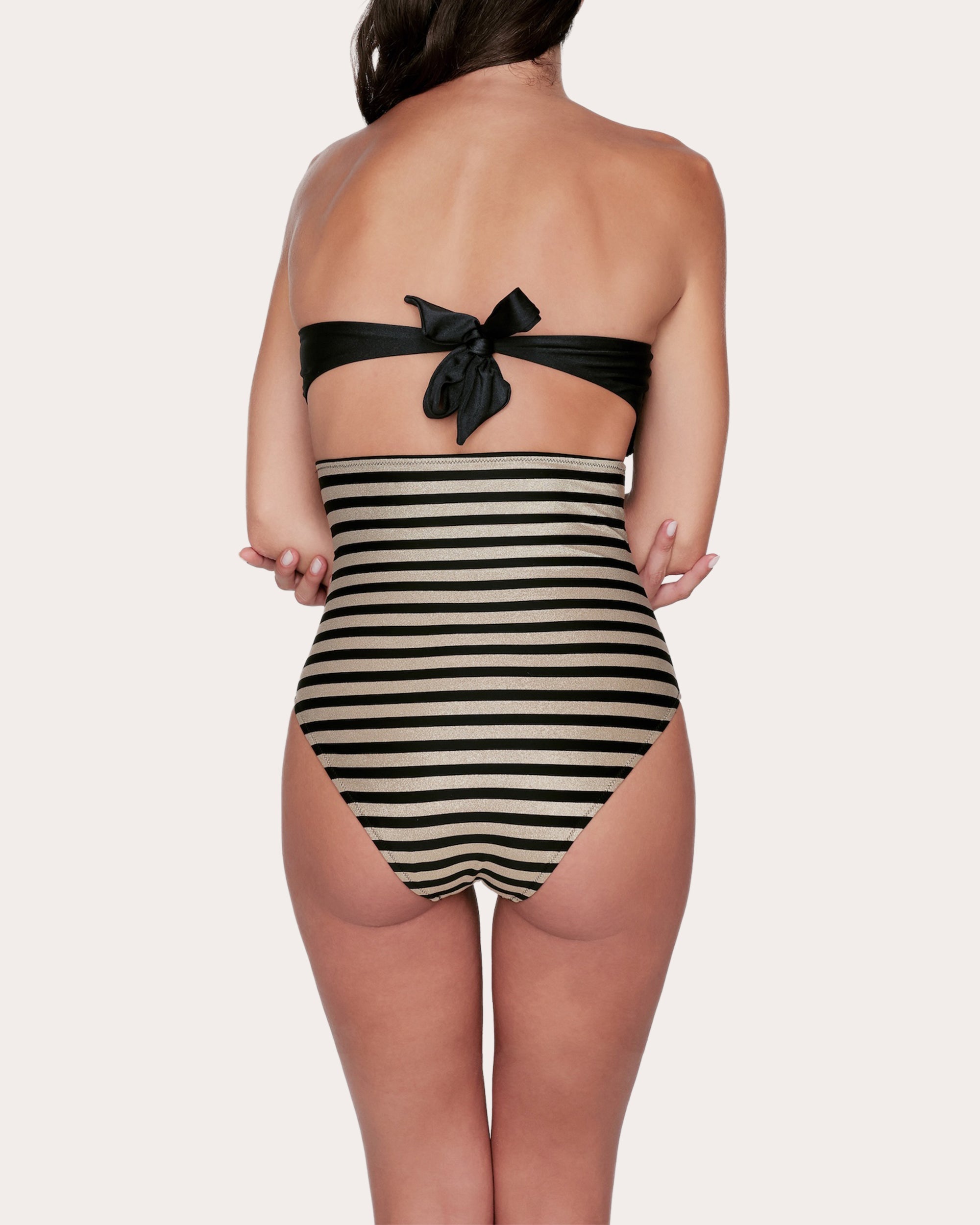 Ara Stripe High-Waist Bikini Brief