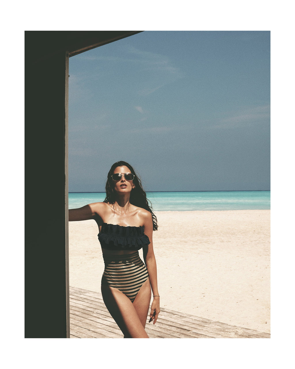 Ara Stripe High-Waist Bikini Brief