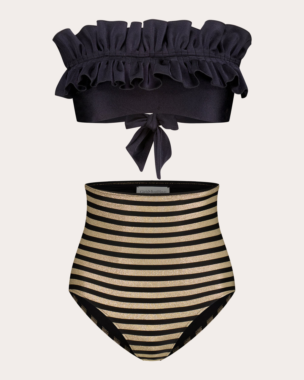 Nath Ruffled Bandeau Bikini Top