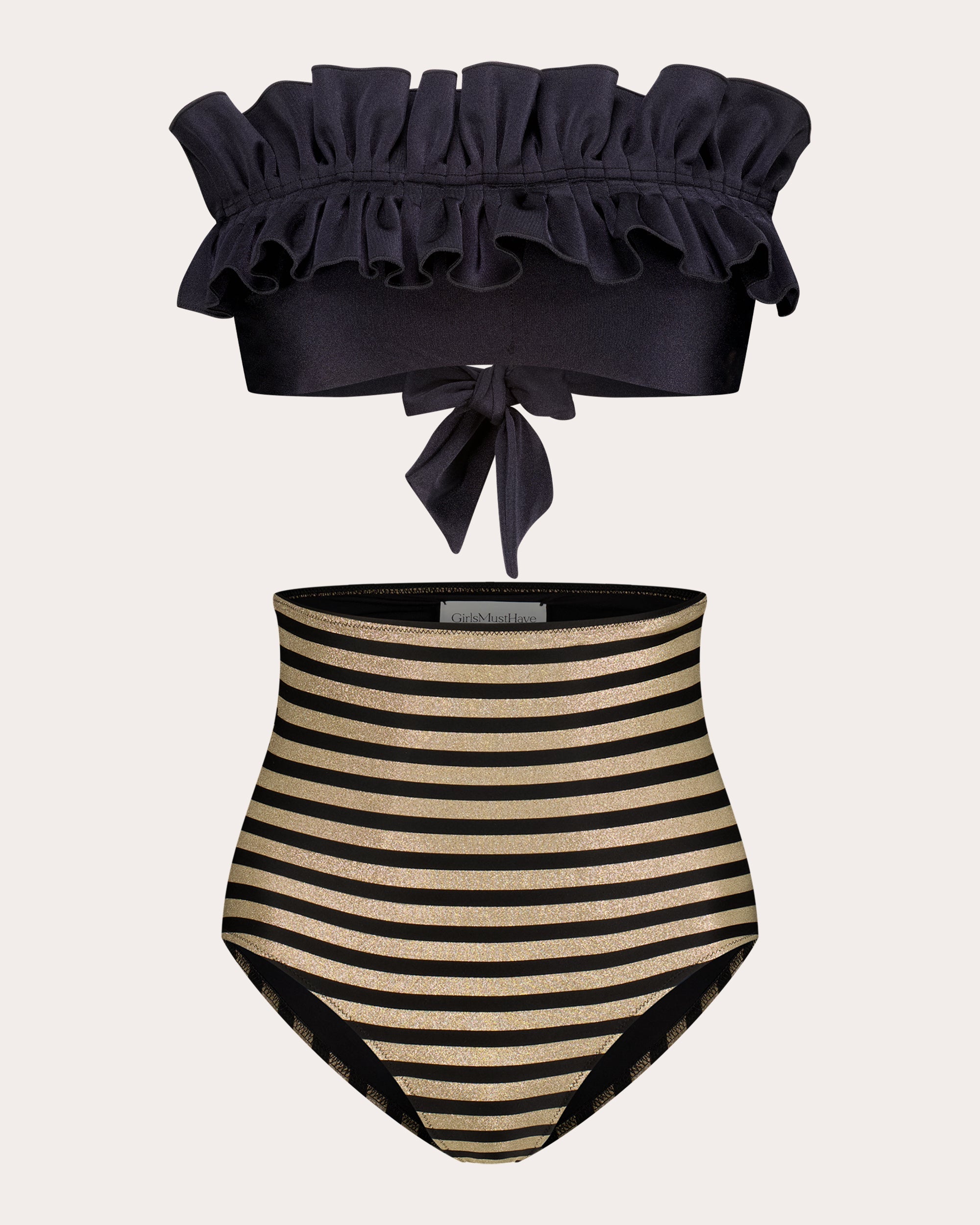 Nath Ruffled Bandeau Bikini Top