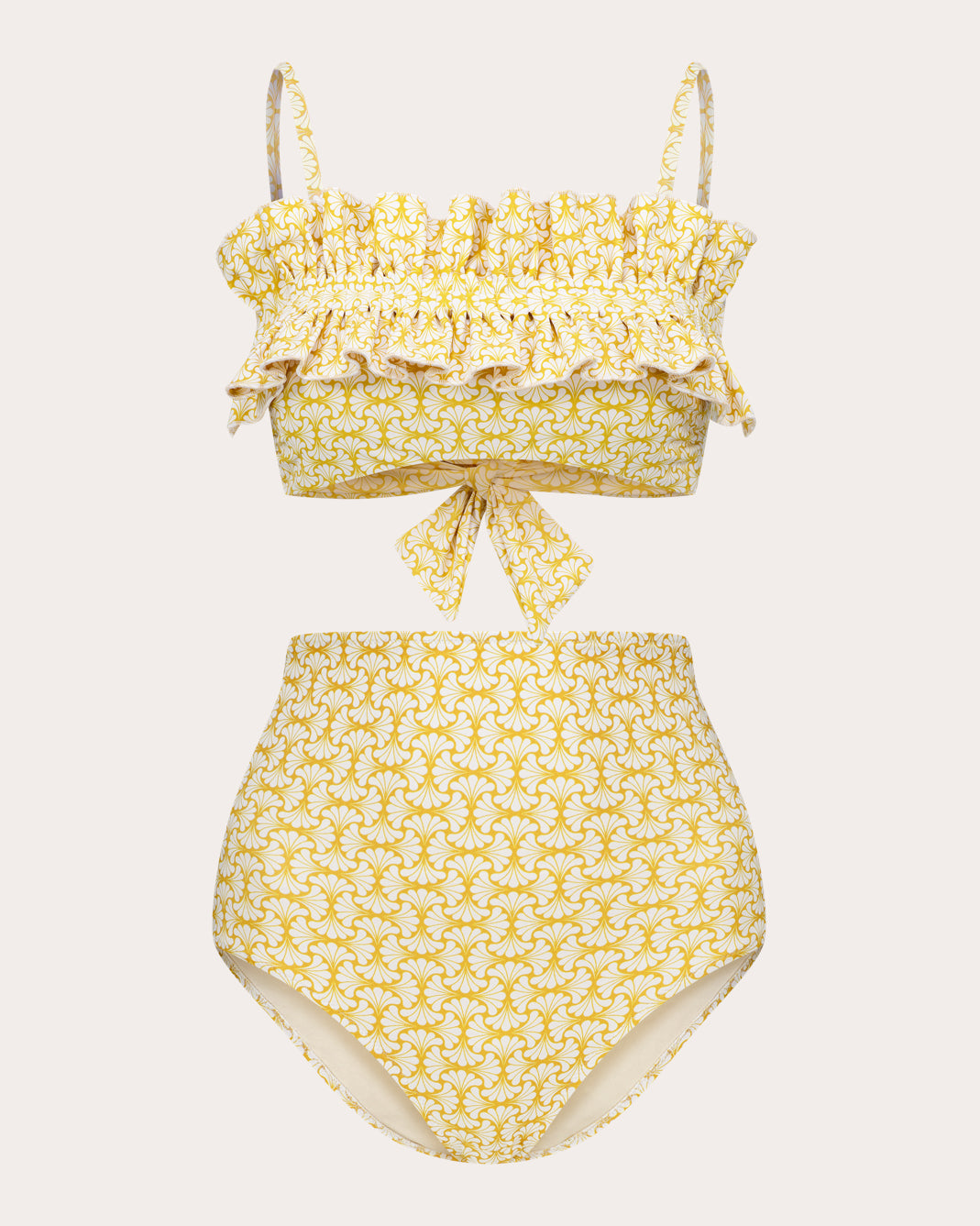 Nath Floral Ruffle Bandeau Bikini Top