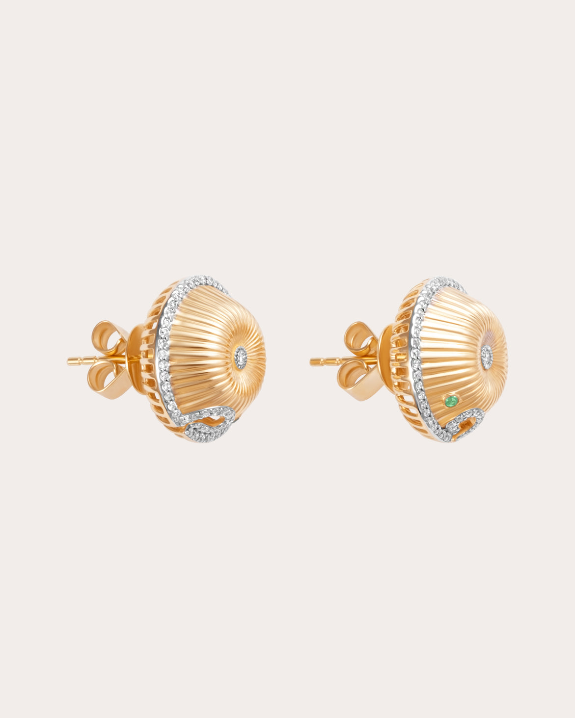 Diamond Spora Fungheon Stud Earrings