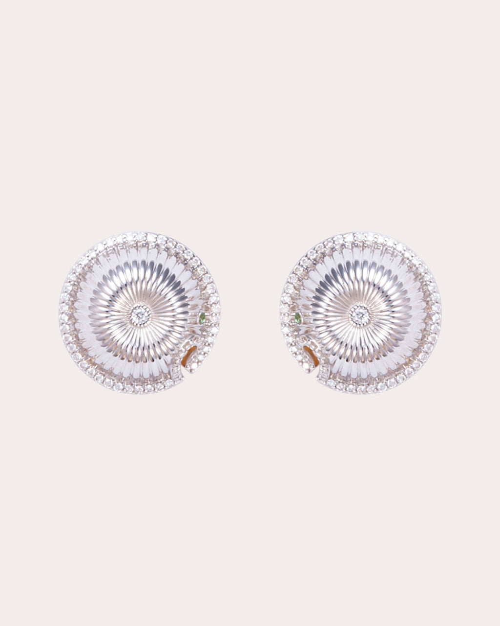 Diamond Two-Tone Spora Fungheon Stud Earrings