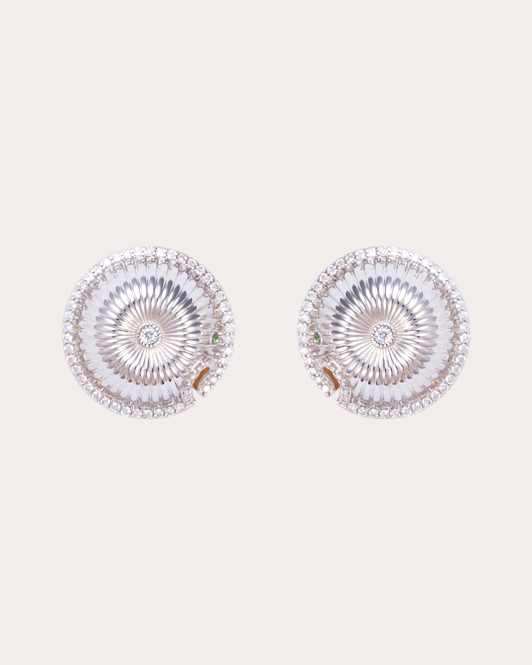 Diamond Two-Tone Spora Fungheon Stud Earrings