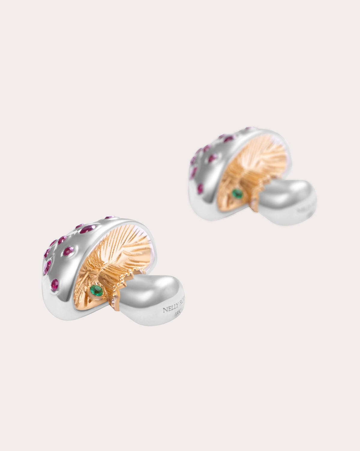 Ruby Mini Mycelium Funghi Stud Earrings