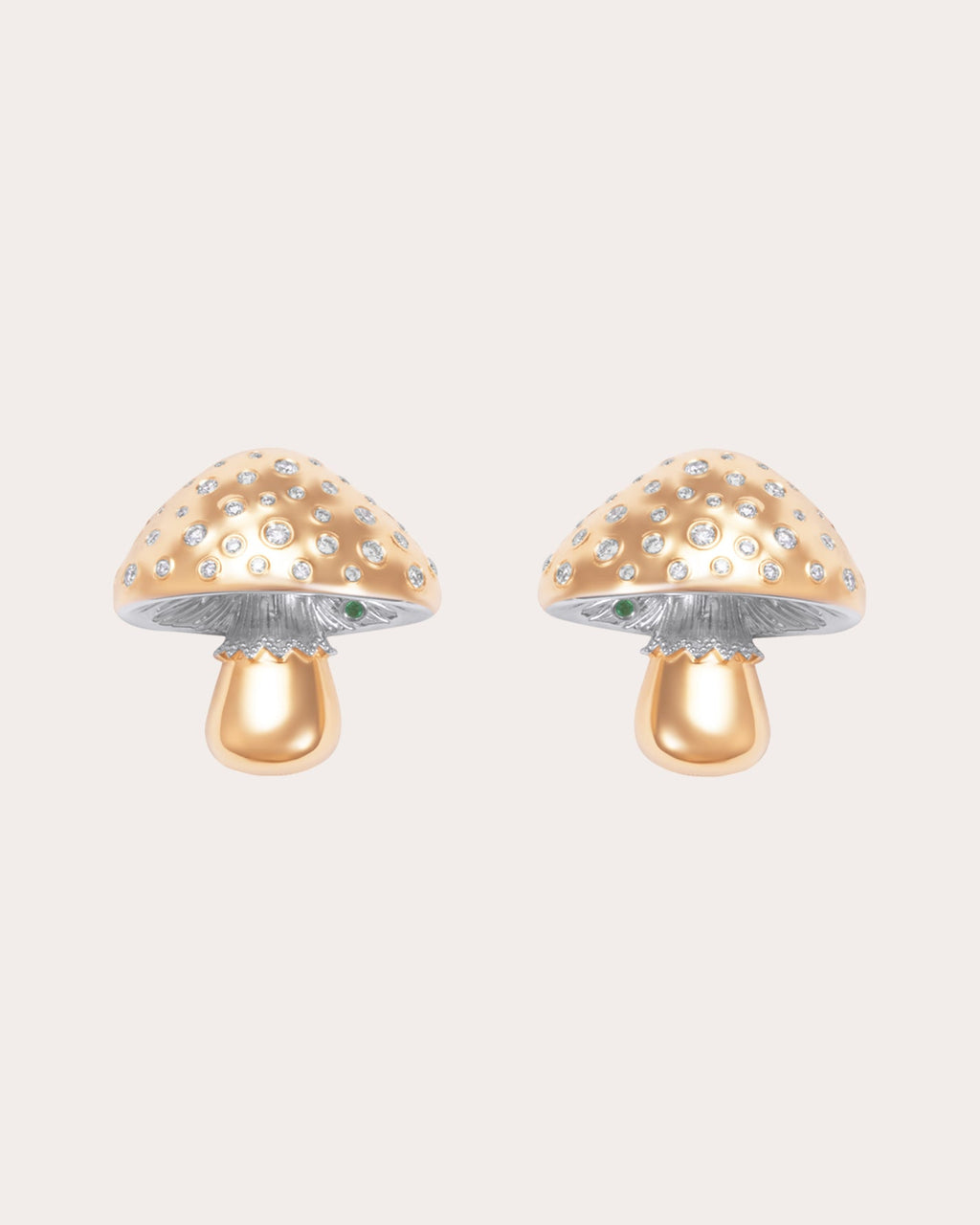 Diamond Mini Mycelium Funghi Stud Earrings