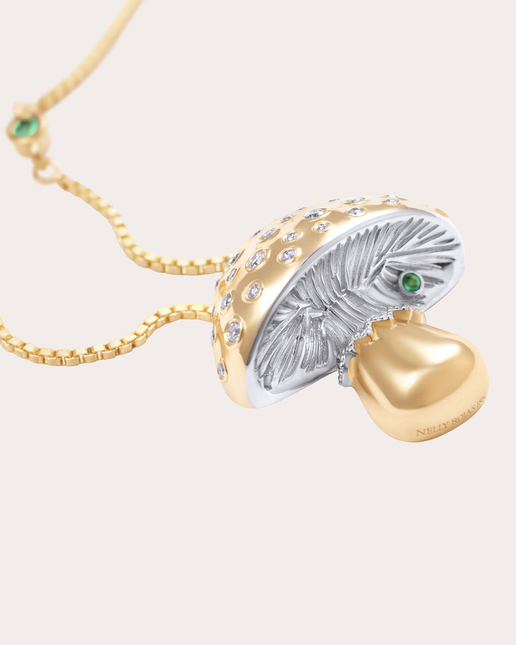Diamond Mycelium Funghi Pendant Necklace