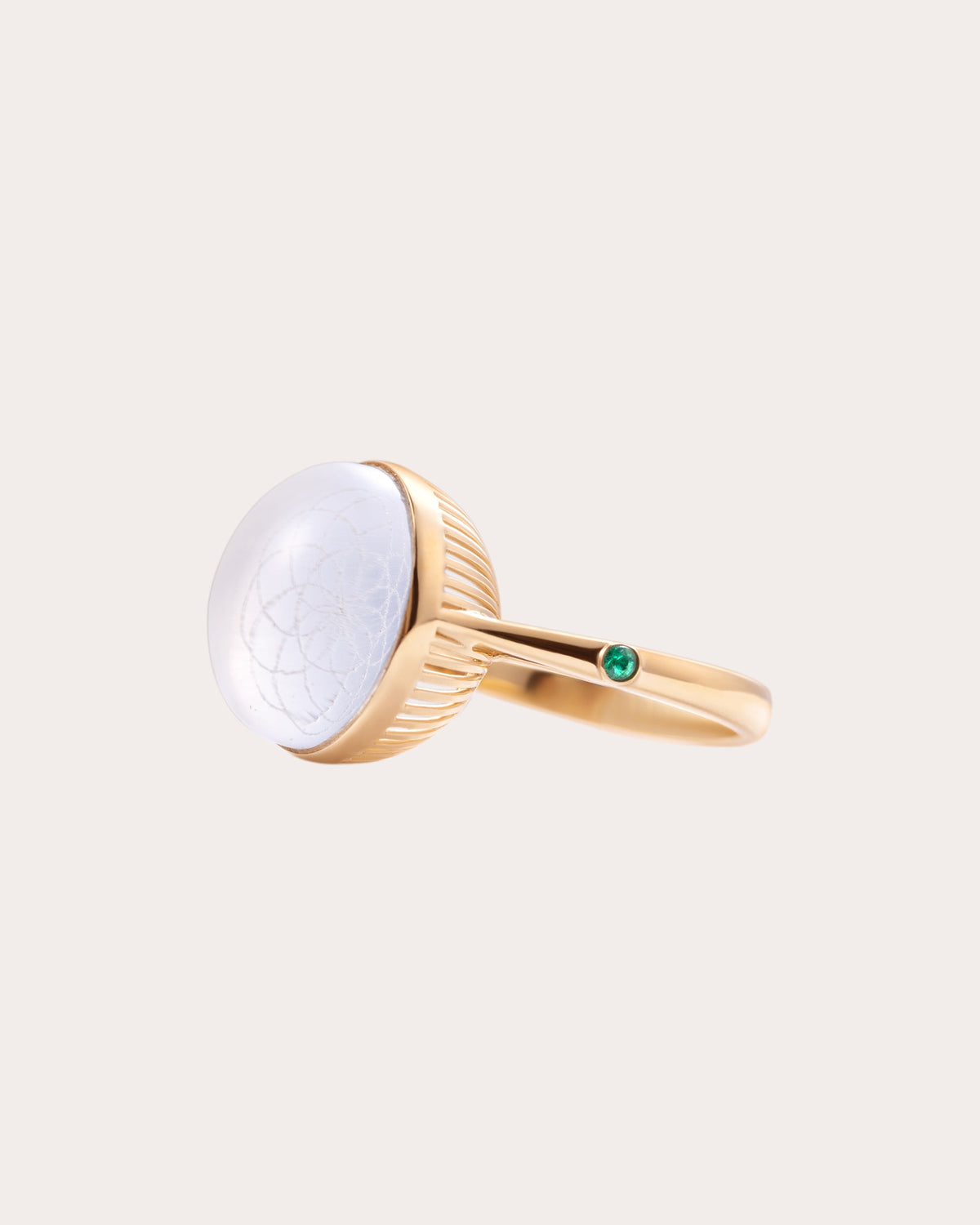 Crystal Quartz Torus Pinky Ring