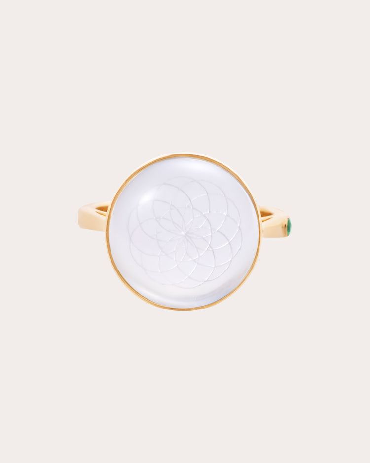 Crystal Quartz Torus Pinky Ring