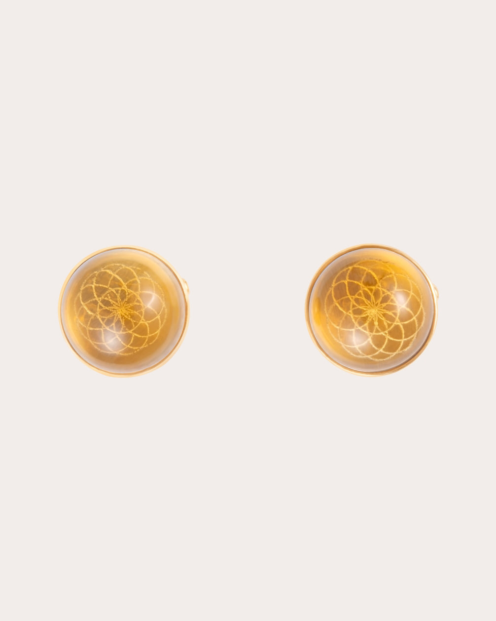 Citrine Torus Stud Earrings