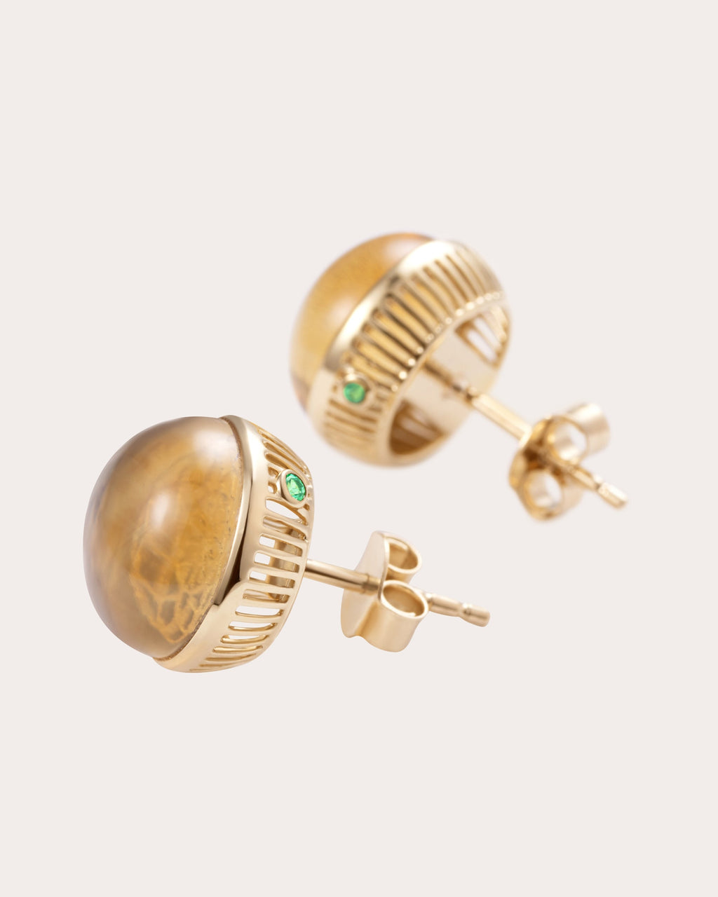 Citrine Torus Stud Earrings