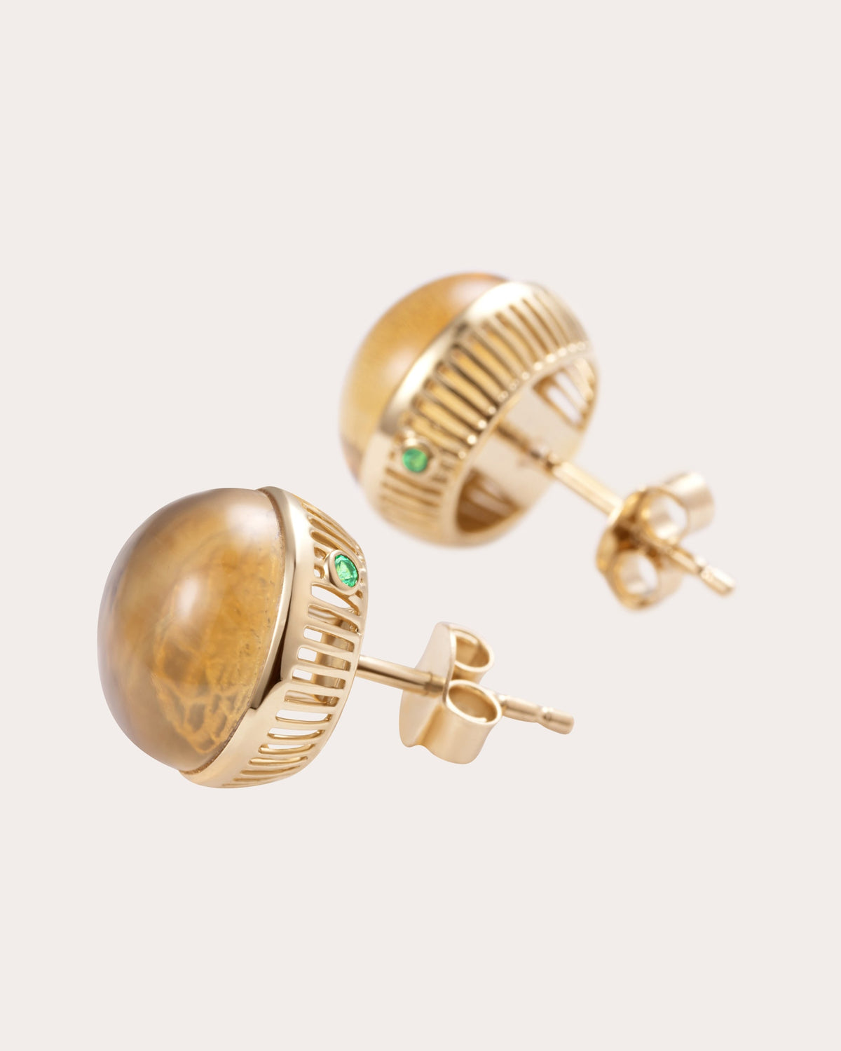 Citrine Torus Stud Earrings