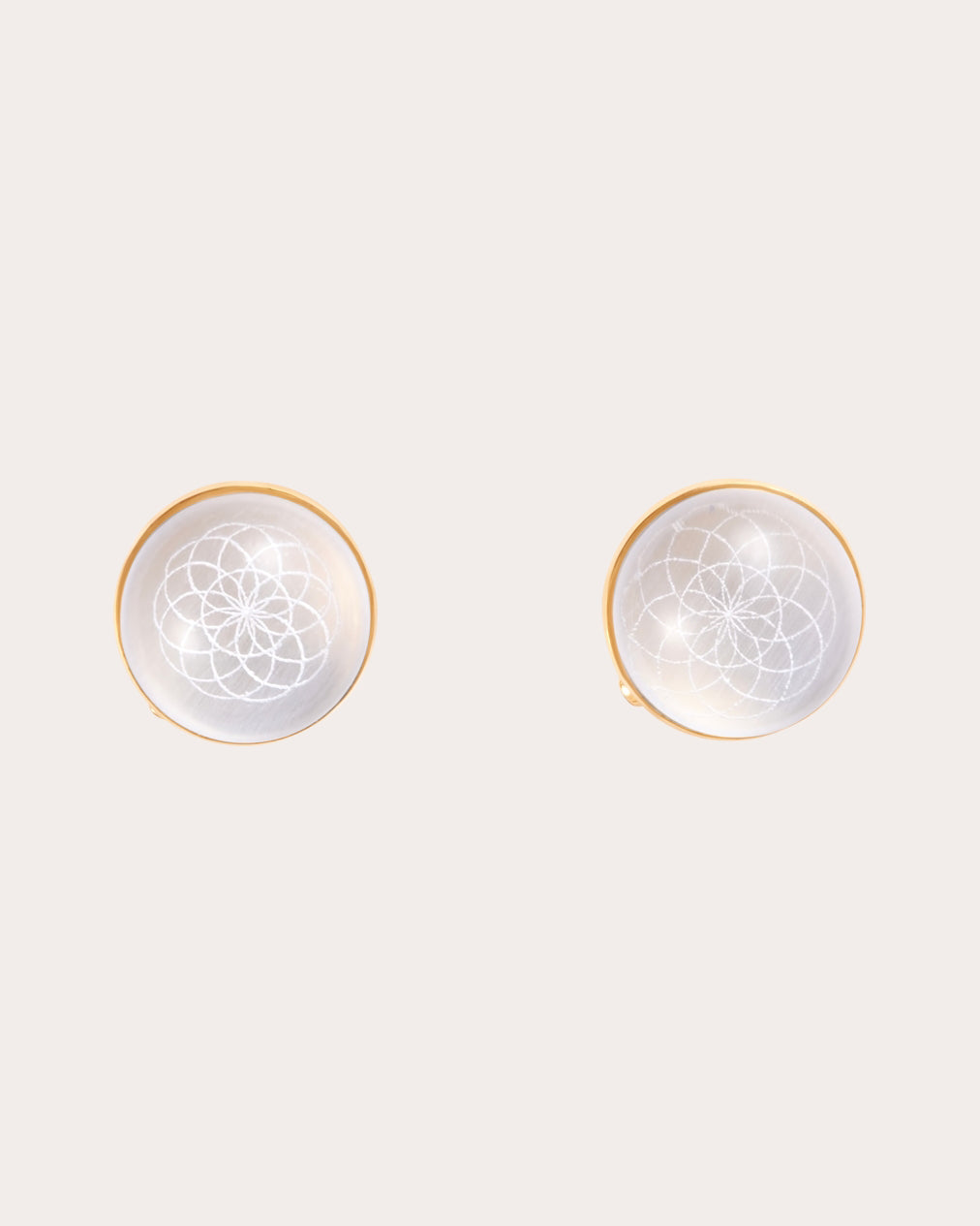 Crystal Quartz Torus Stud Earrings