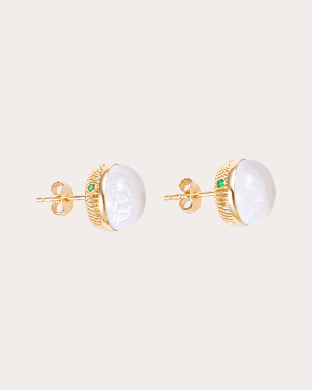 Crystal Quartz Torus Stud Earrings
