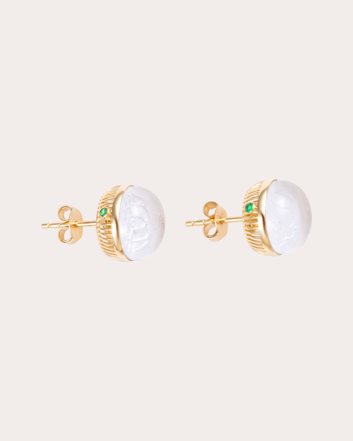Crystal Quartz Torus Stud Earrings