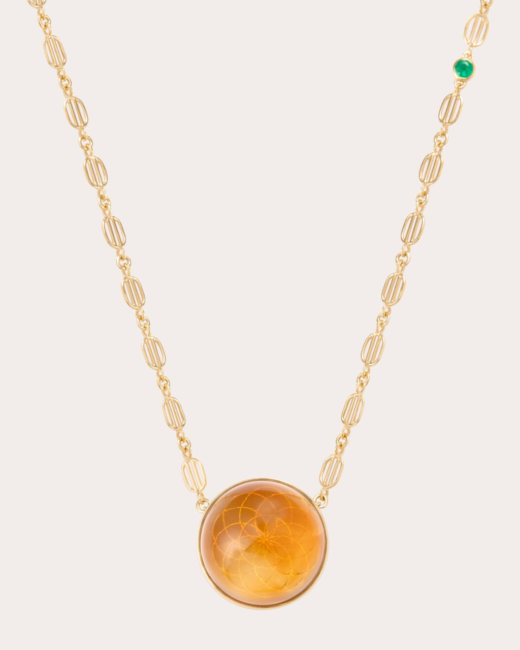 Citrine Torus Pendant Necklace