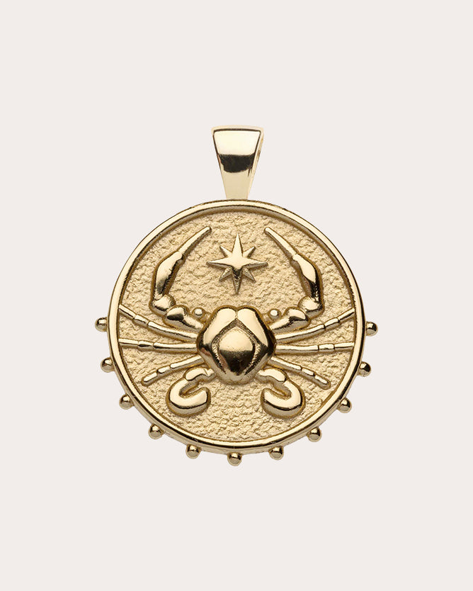 CANCER Small Zodiac Coin Pendant Necklace