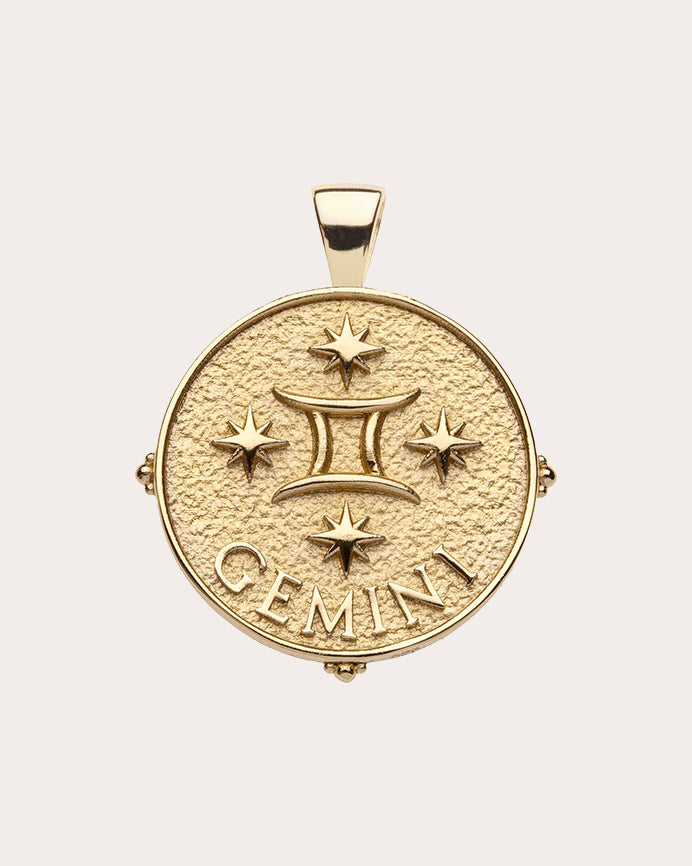 GEMINI Small Zodiac Coin Pendant Necklace