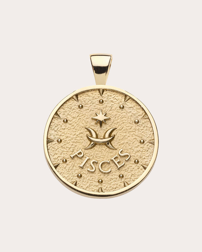 PISCES Small Zodiac Coin Pendant Necklace