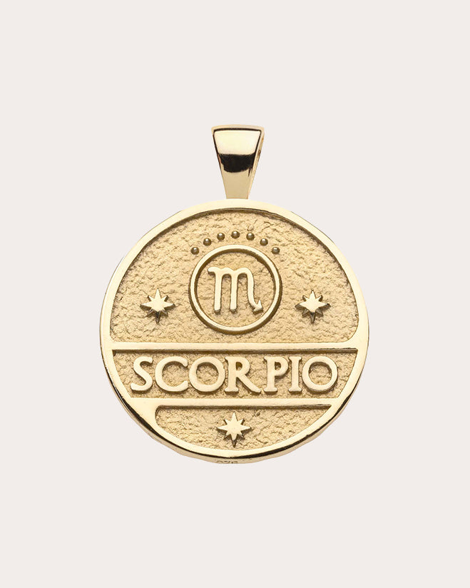 SCORPIO Small Zodiac Coin Pendant Necklace