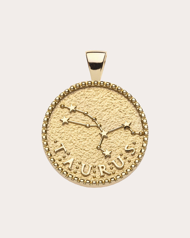 TAURUS Small Zodiac Coin Pendant Necklace