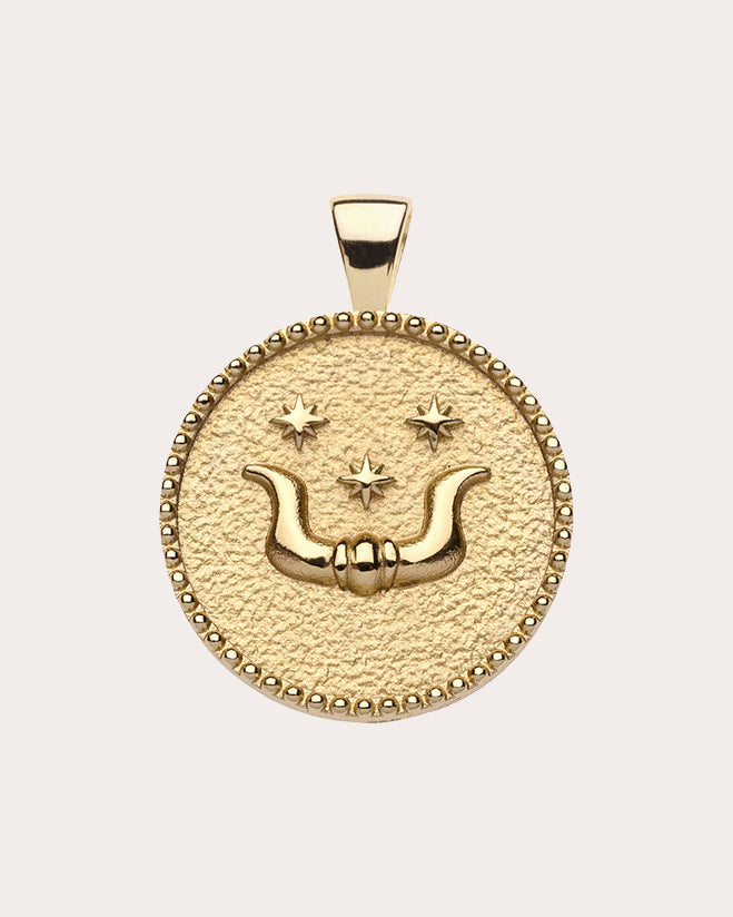 TAURUS Small Zodiac Coin Pendant Necklace