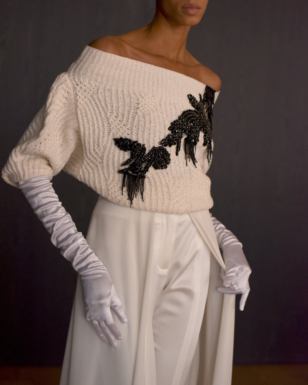 Nolan Embroidered Cotton-Blend Sweater