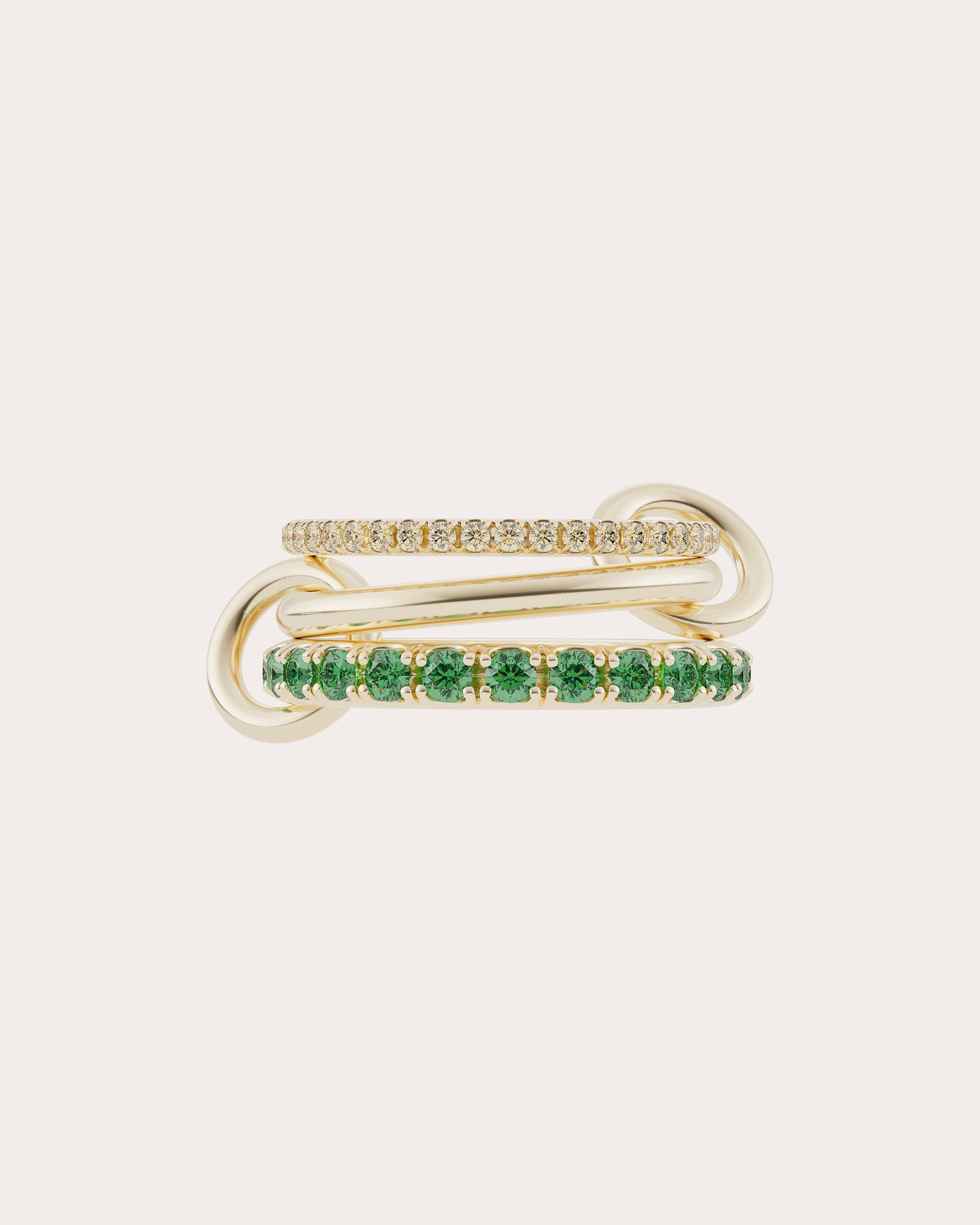 Emerald & Champagne Diamond 18k Gold Norah Ring