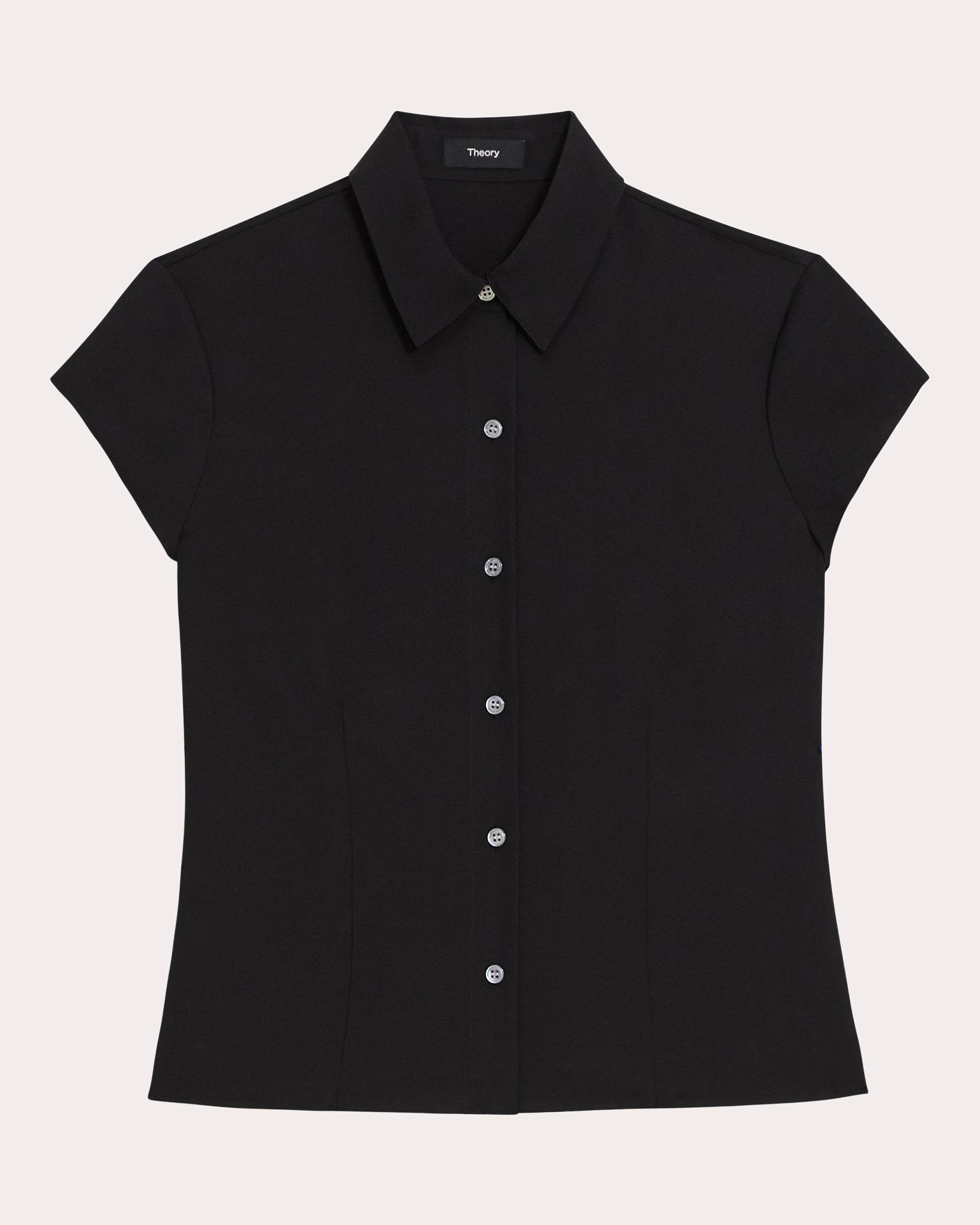 Silk Cap-Sleeve Shirt
