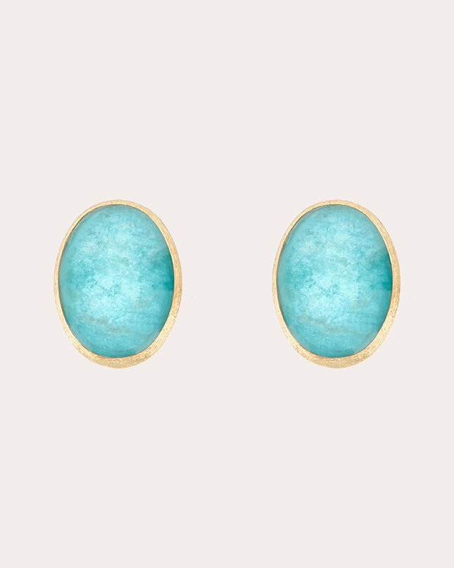 Amazonite & 18k Gold Boules Stud Earrings