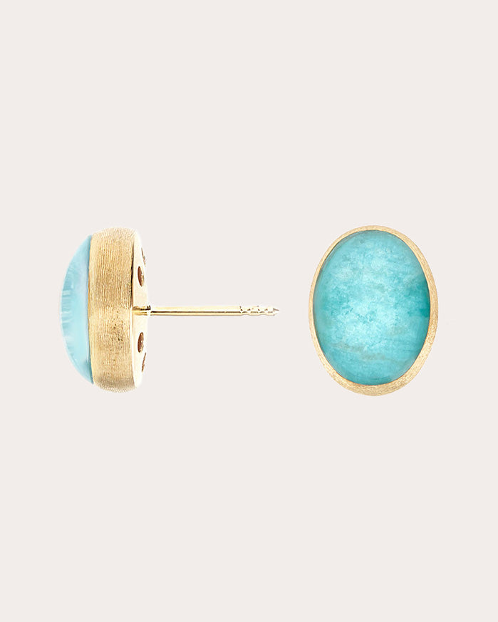 Amazonite & 18k Gold Boules Stud Earrings