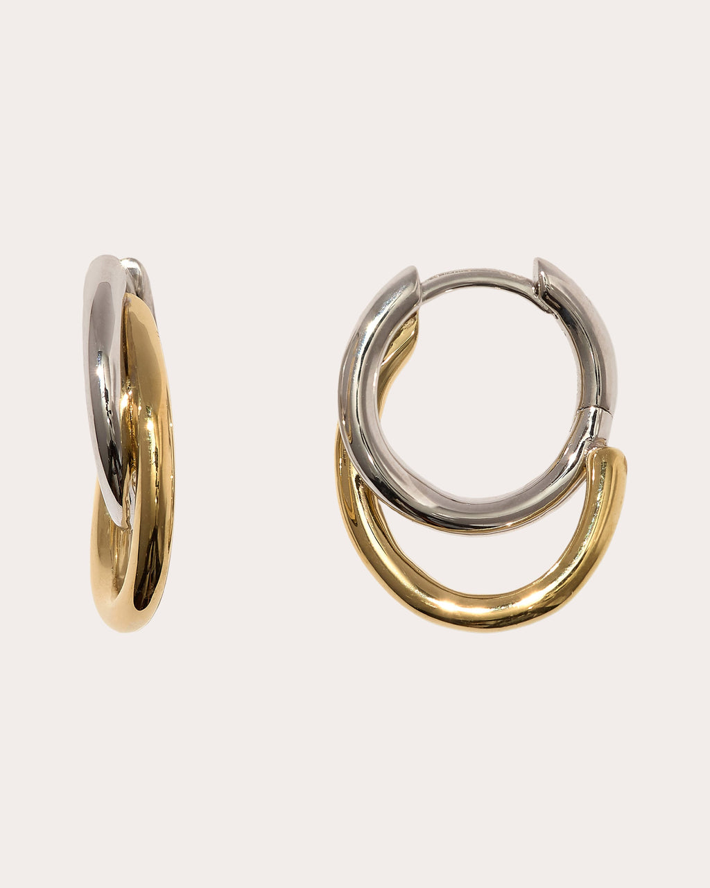 Two-Tone Small Spiralis Hoop Earrings
