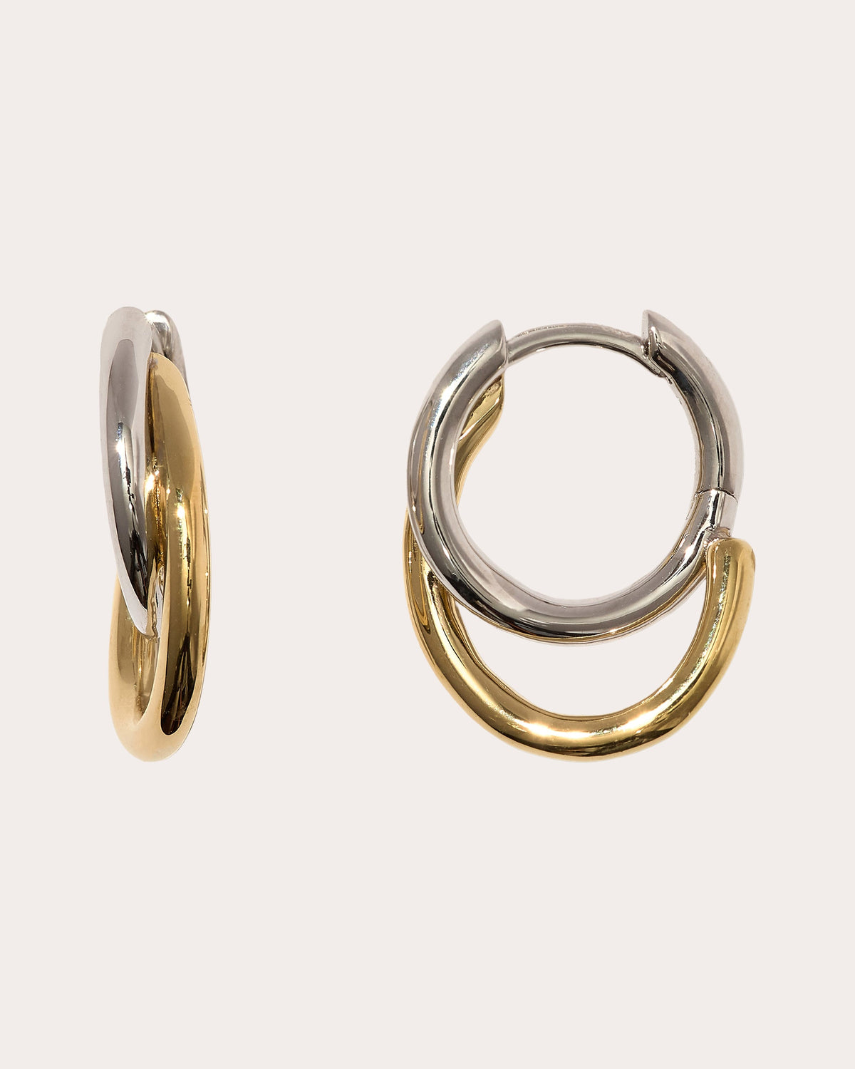 Two-Tone Small Spiralis Hoop Earrings