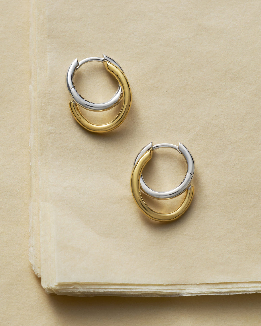 Two-Tone Small Spiralis Hoop Earrings