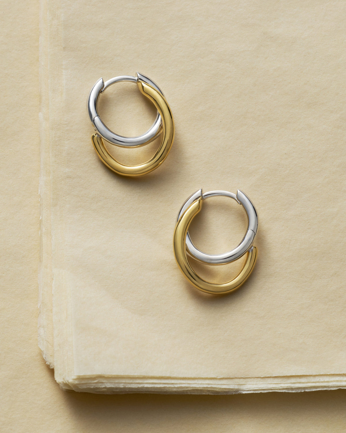 Two-Tone Small Spiralis Hoop Earrings