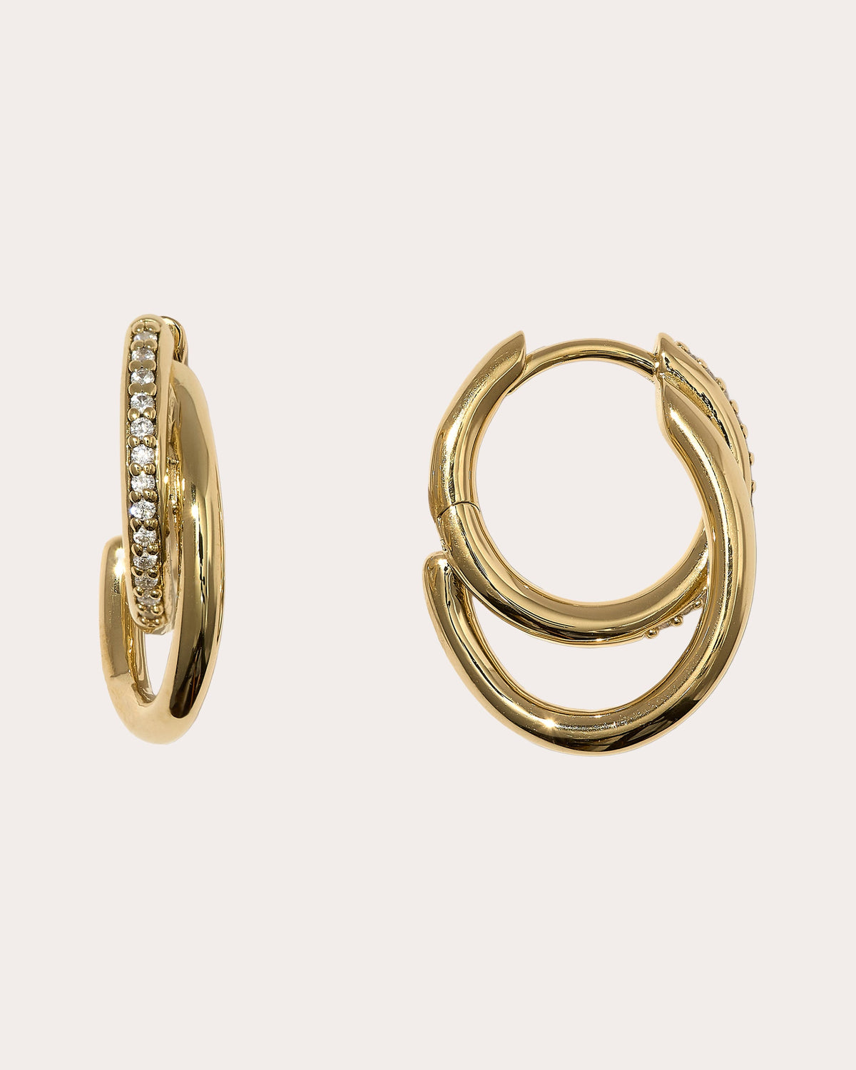 Cubic Zirconia Small Pavé Spiralis Hoop Earrings
