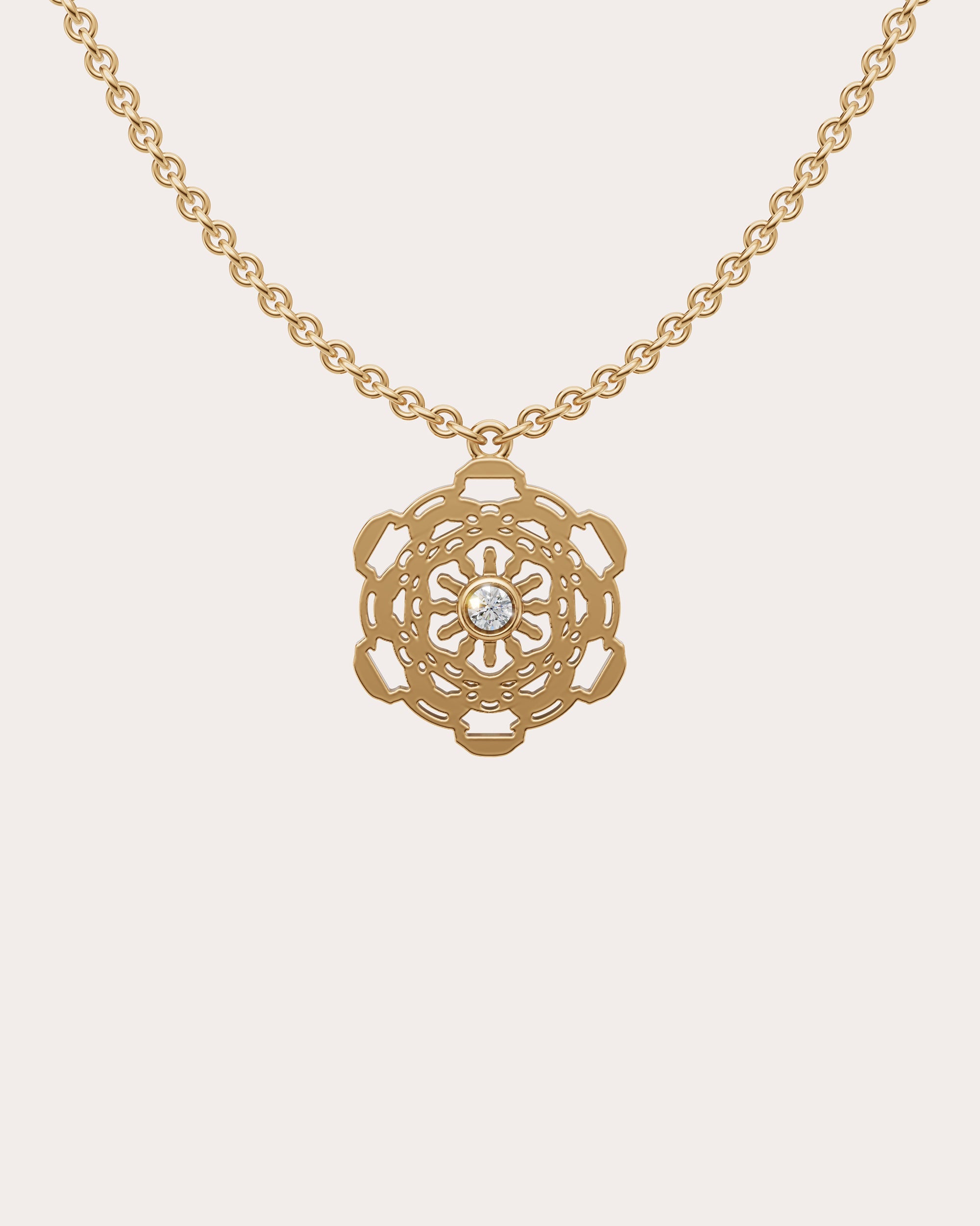 Diamond & Gold Vermeil Om Pendant Necklace