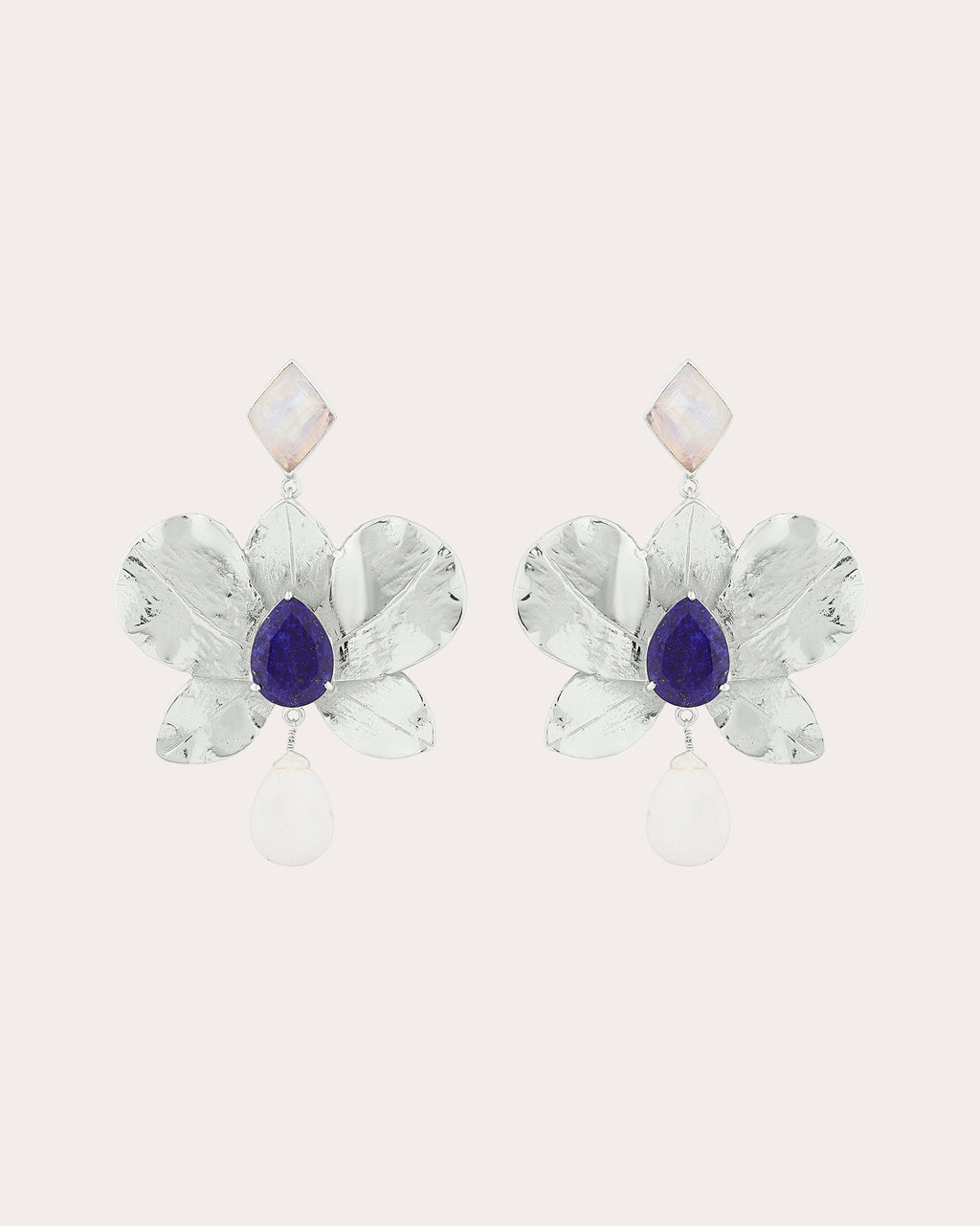 Moonstone & Lapis Lazuli Orchidea Earrings