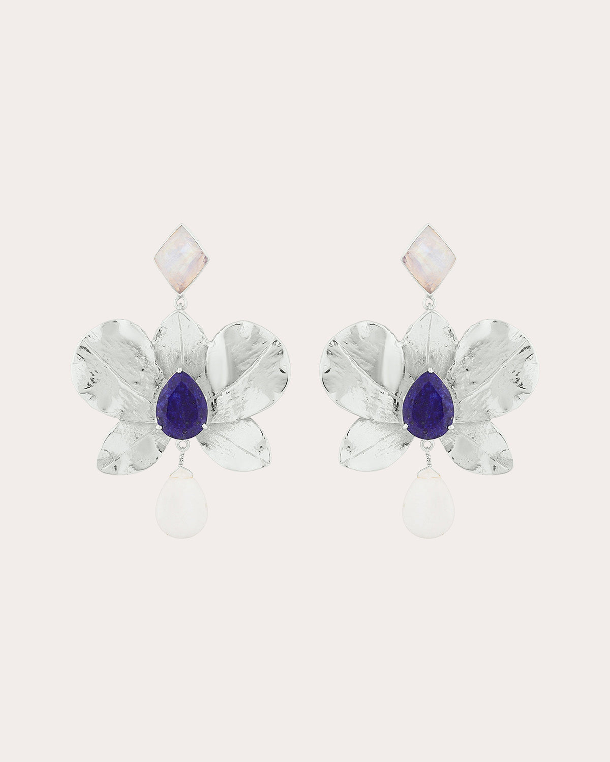 Moonstone & Lapis Lazuli Orchidea Earrings