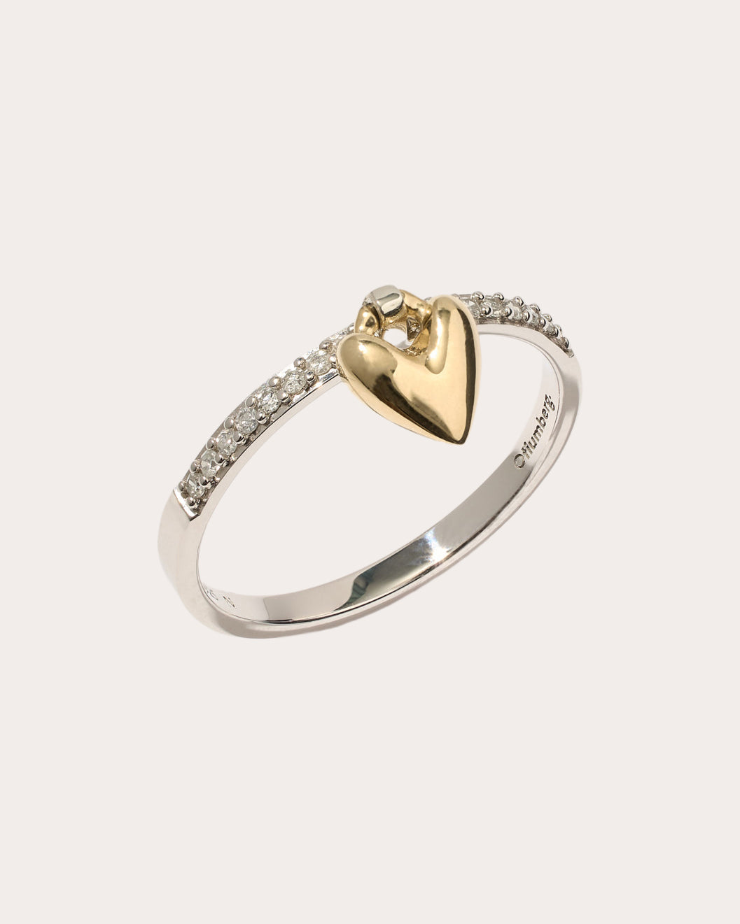Diamond Heart Knocker Ring
