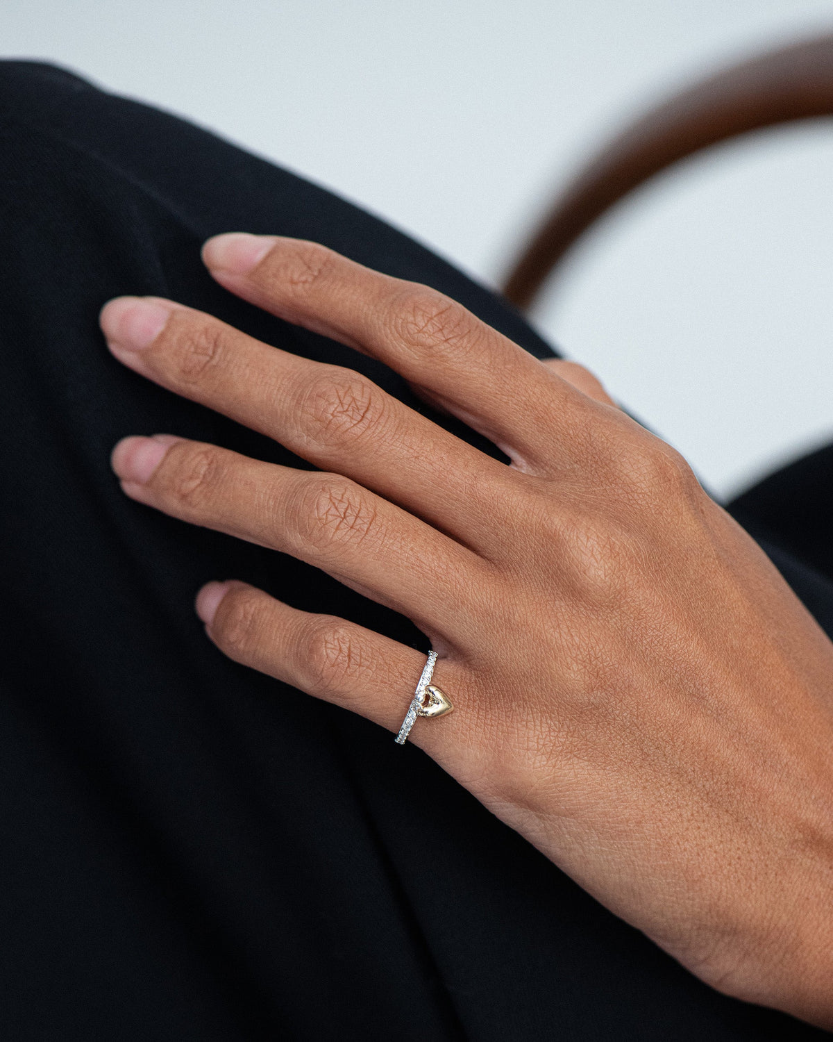 Diamond Heart Knocker Ring