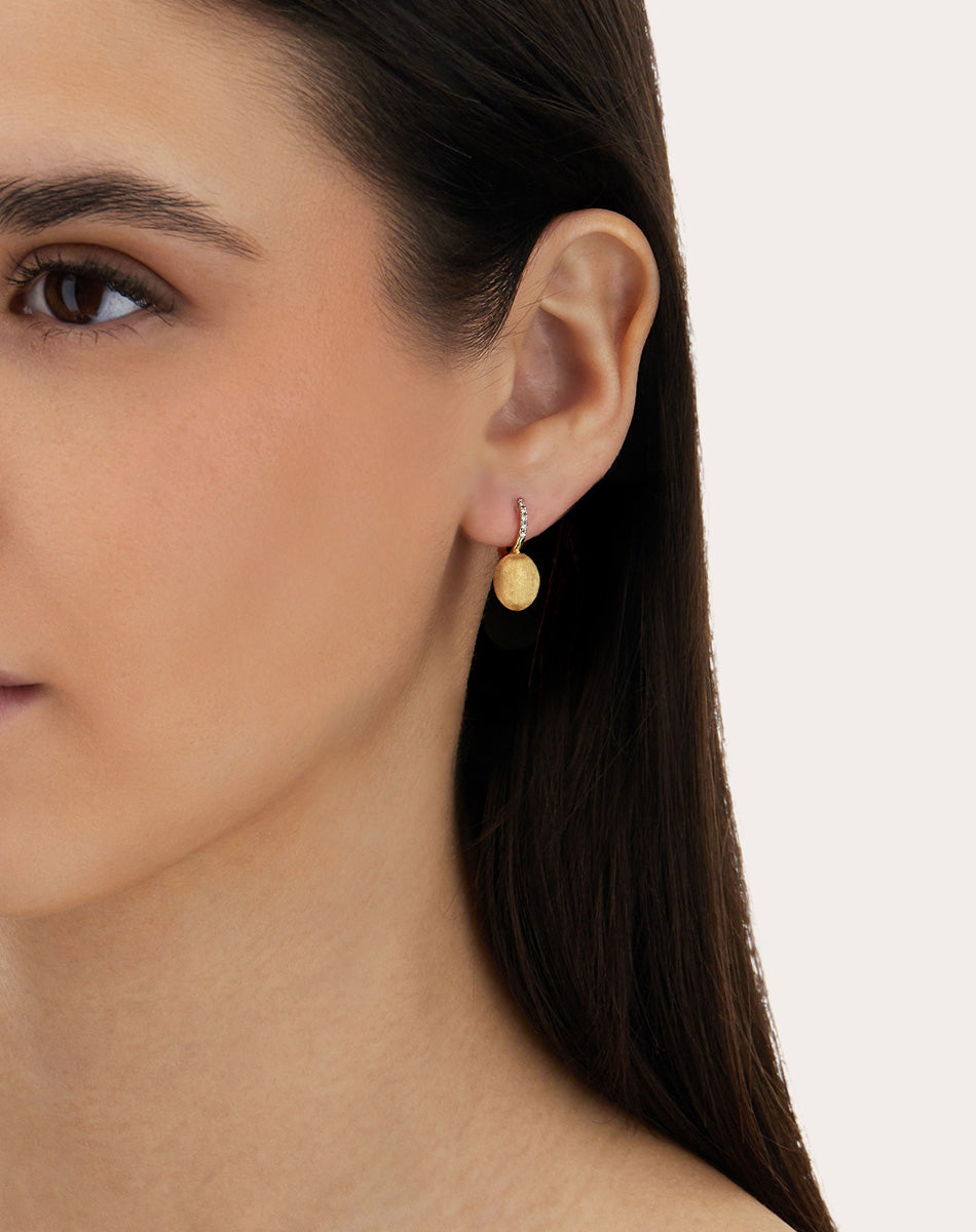 Diamond & 18k Gold Small Ciliegine Drop Earrings