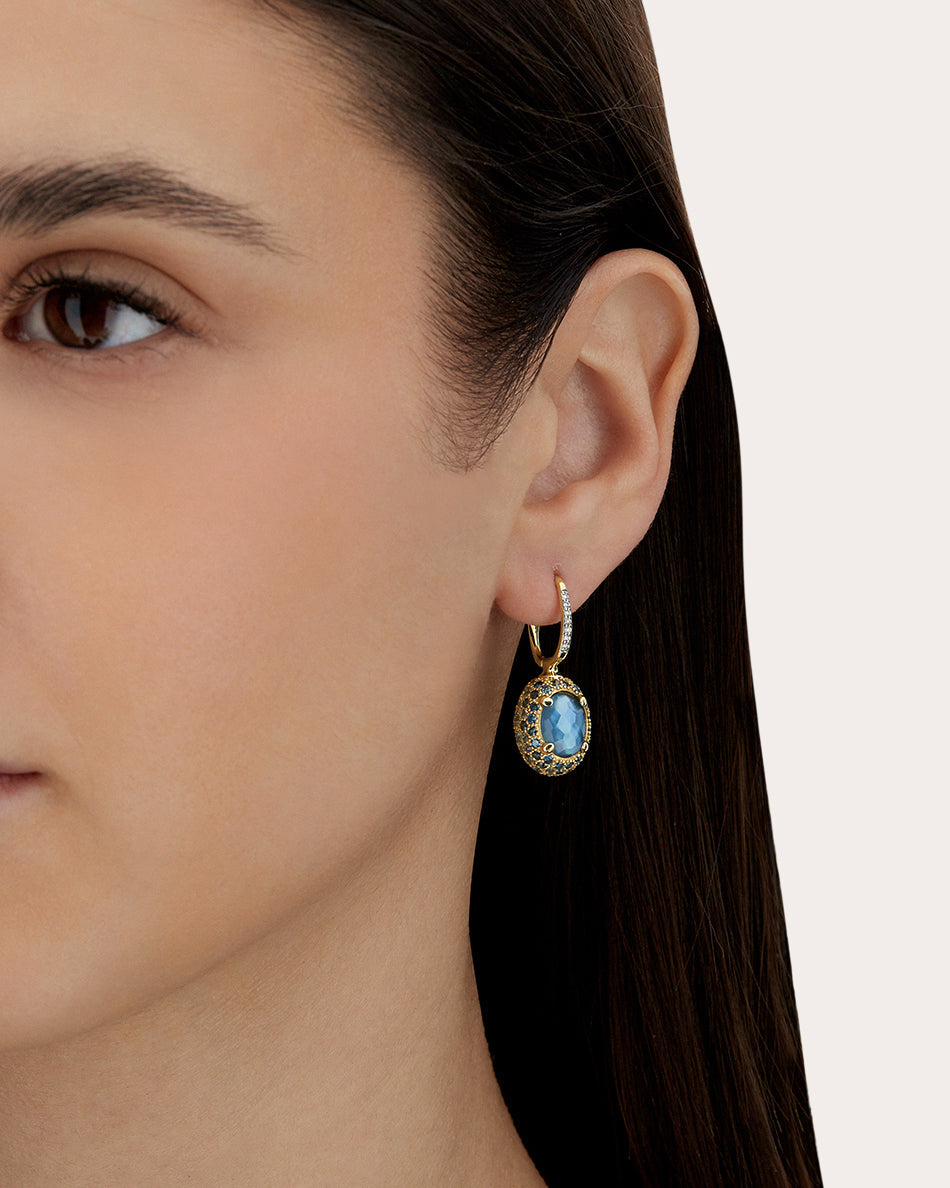 Topaz Medium Reverse Ciliegine Drop Earrings