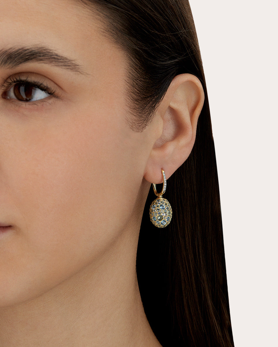 Topaz Medium Reverse Ciliegine Drop Earrings