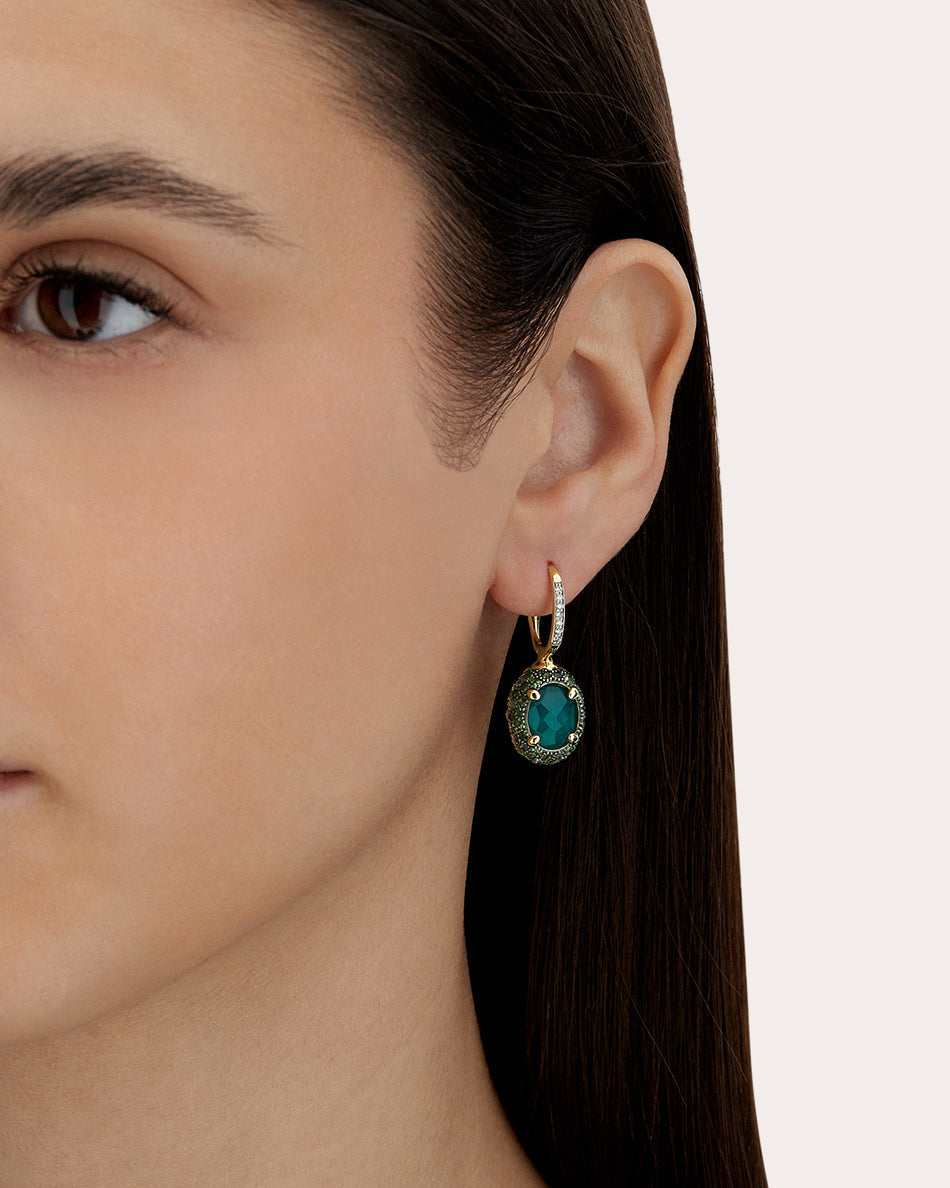 Labradorite Medium Reverse Ciliegine Drop Earrings