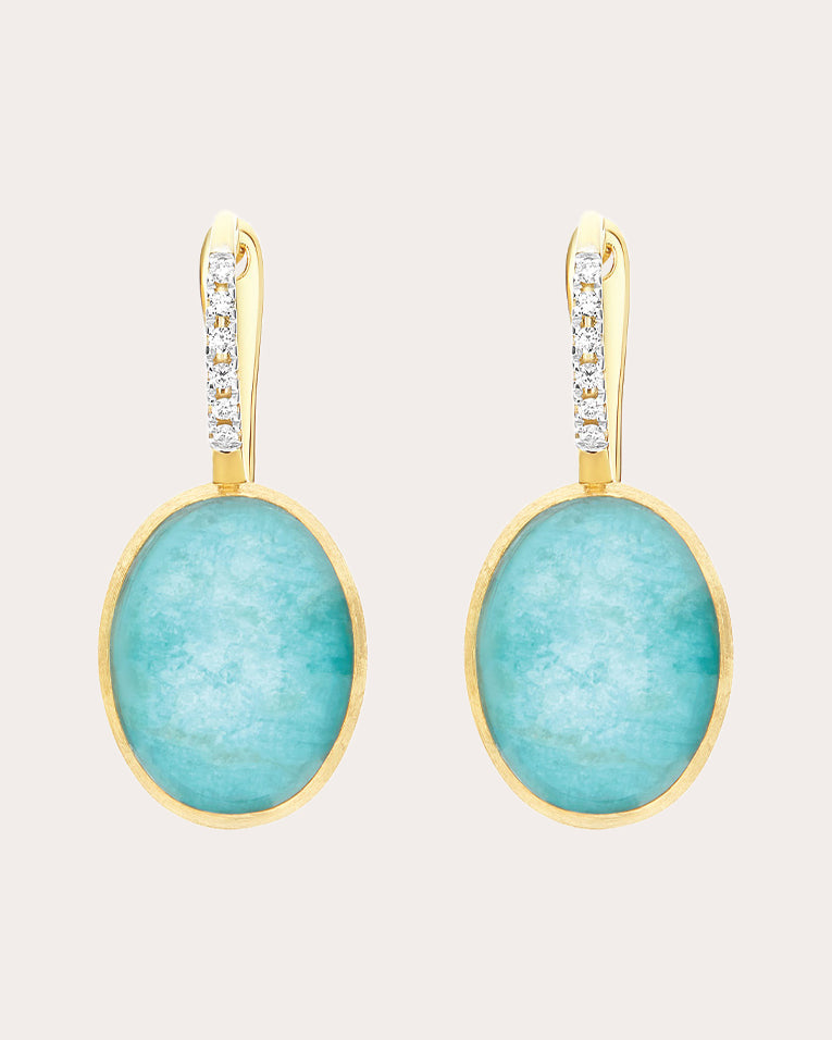 Amazonite & Diamond 18k Gold Medium Anice Drop Earrings